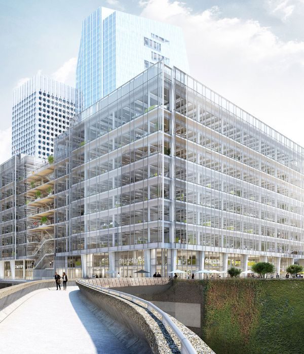 Altiplano Paris La Défense : immeuble de bureaux vitré, vue d’ensemble